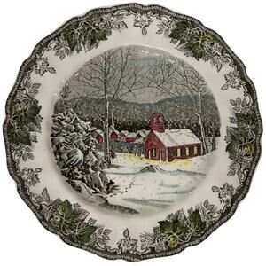 Vintage Johnson Bros. Friendly Village The School House 9.75” Dinner Plate